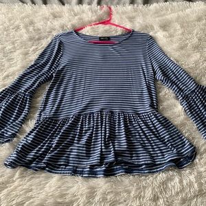 Blue & white striped top